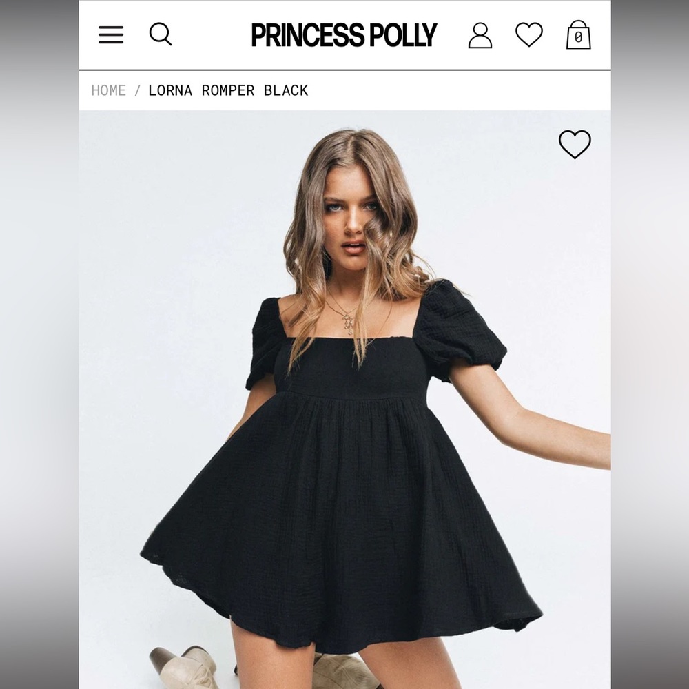 Princess Polly Lorna Romper Black